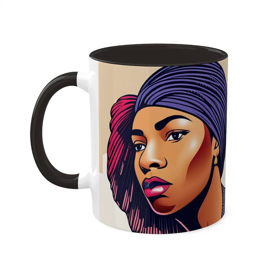Thumbnail: African Cultural Designs Pop Art Black Colorful #24 11oz Black Accent Coffee Mug