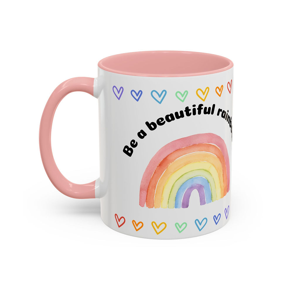 Thumbnail: Mug - Beautiful Rainbow in Someone Else's Cloud Cute Rainbow and Smiling Cloud
