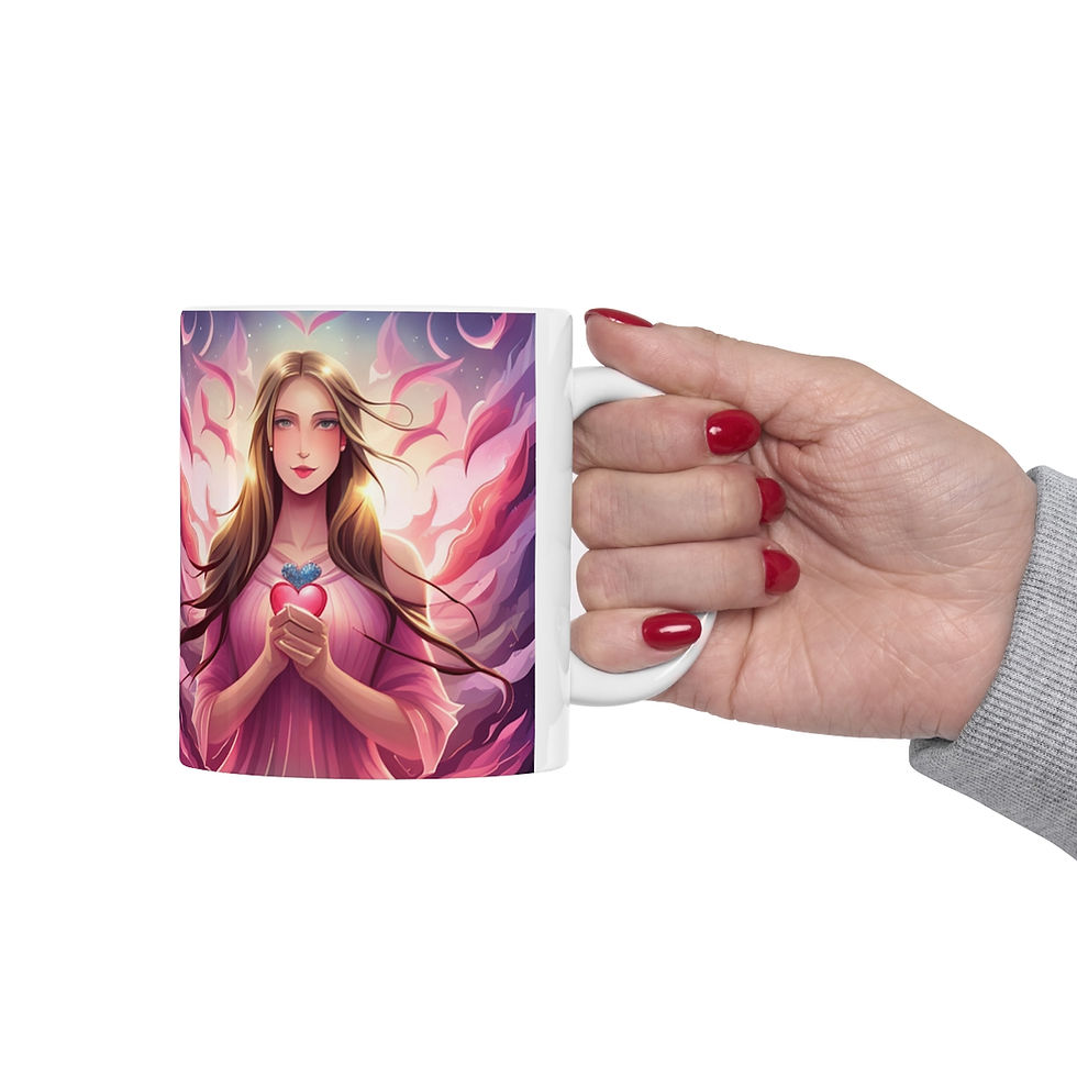 Thumbnail: Love Charming Pink Heart Collection #10 Decorative 11oz Ceramic Coffee Mug