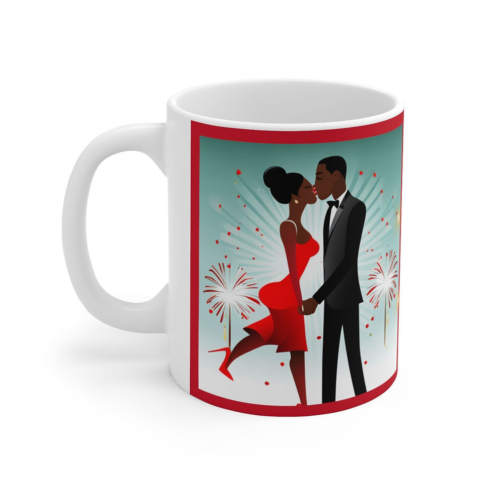 Thumbnail: New Year's Celebration Couple Decorative 11oz Ceramic Coffee Mug Design #1