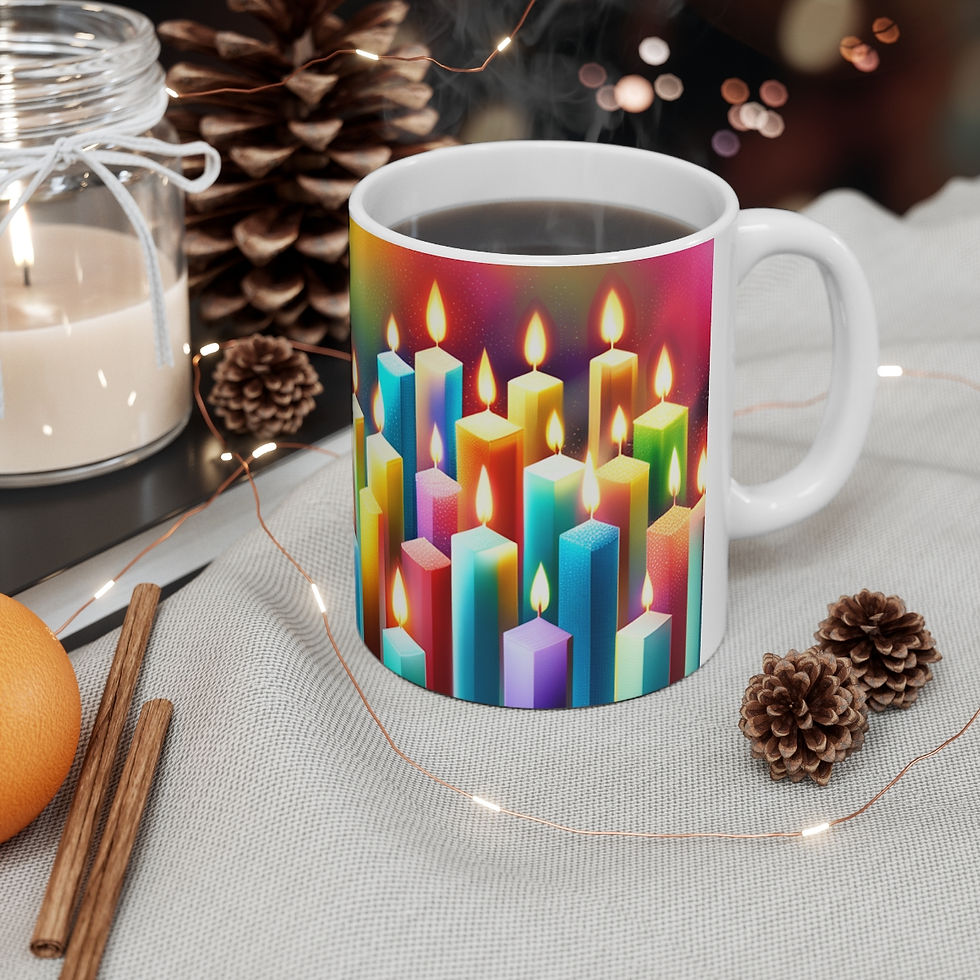 Thumbnail: Happy Birthday Candles #5 Ceramic 11oz Mug AI- Unique Artwork