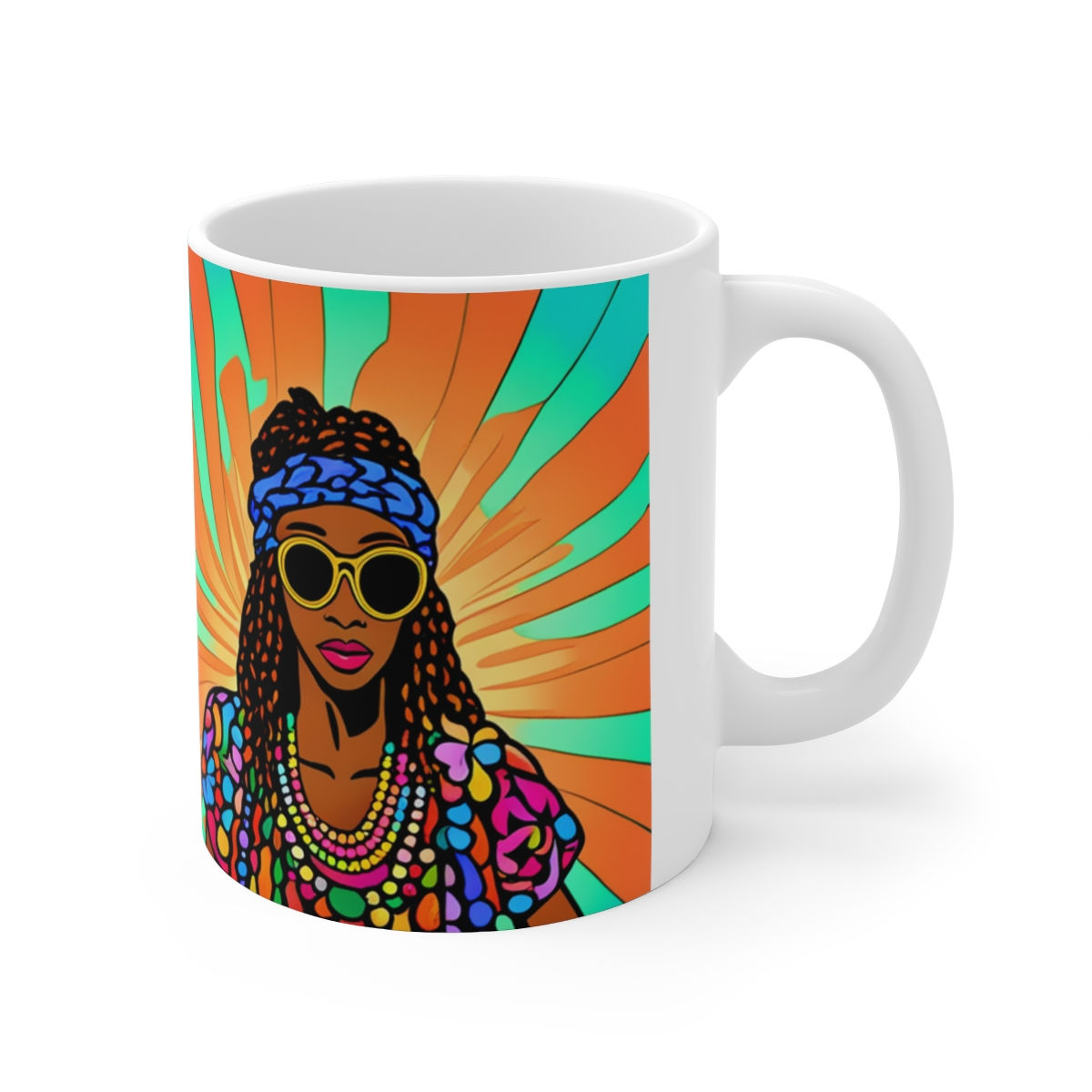 Empowered Retro-Inspired Female Queen 11oz Ceramic Coffee Mug #1