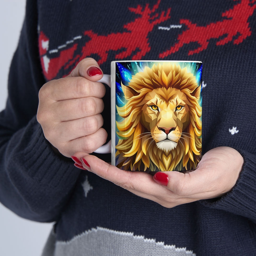 Thumbnail: Lion Gentle and Fierce #3 Mug 11oz mug AI- Unique Artwork