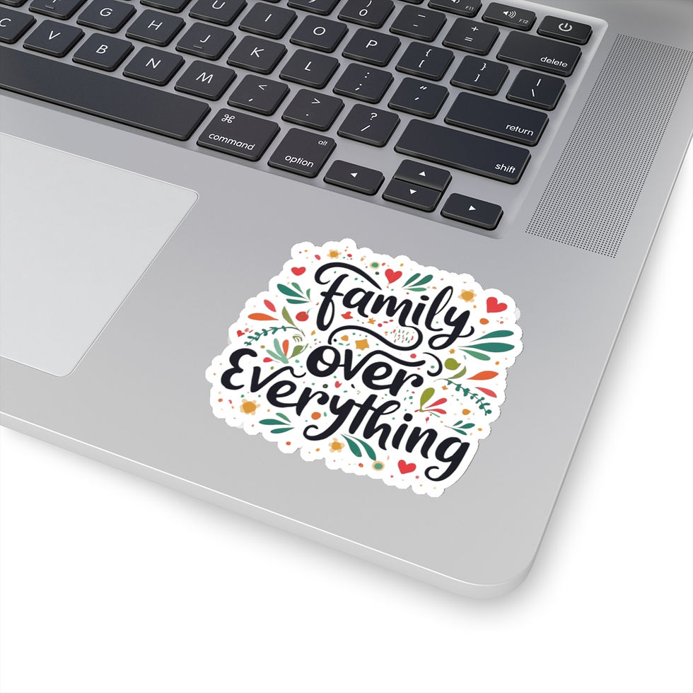 Thumbnail: Family Over Everything White Vinyl Kiss-Cut Stickers
