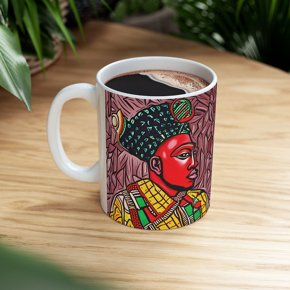 Thumbnail: African Cultural Designs Warrior King #6 11oz Decorative Coffee Mug