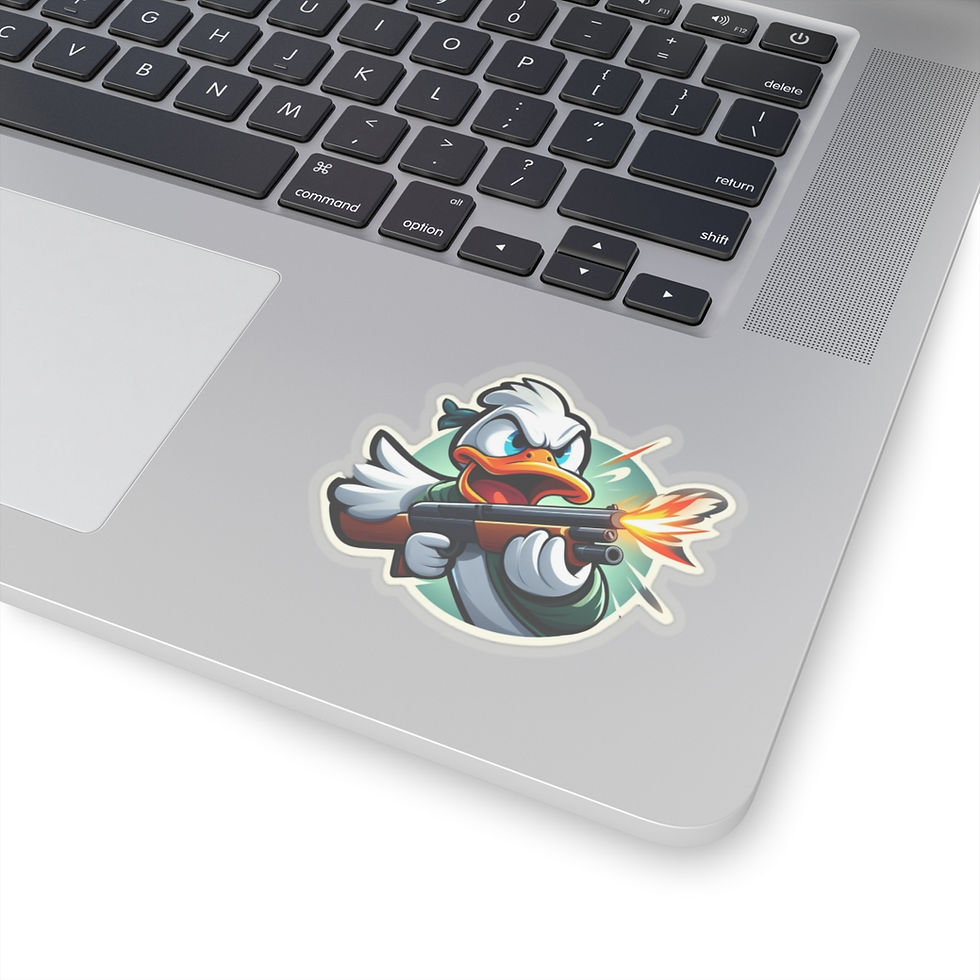 Thumbnail: Funny Angry Stubborn Duck Vinyl Stickers, Laptop, Journal, Whimsical, Humor #1