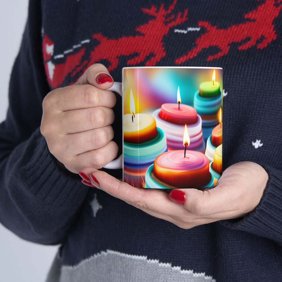 Thumbnail: Happy Birthday Candles #7 Ceramic 11oz Mug AI- Unique Artwork