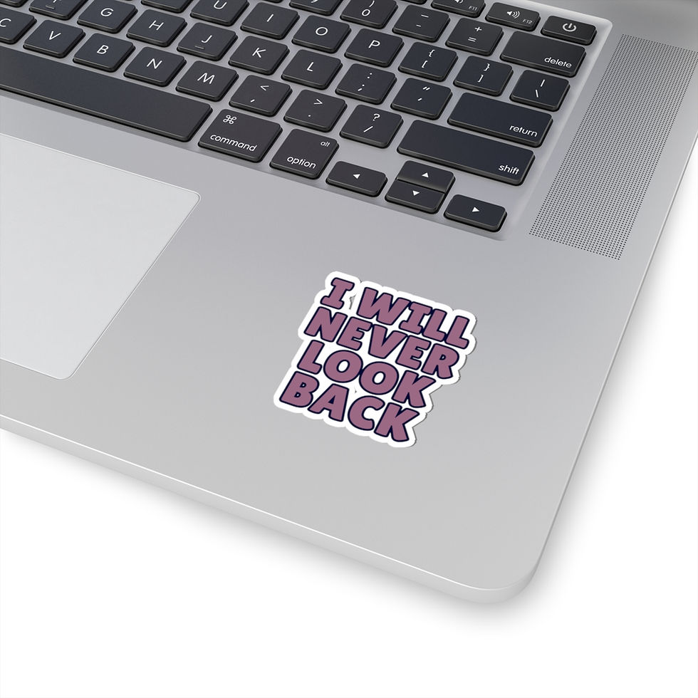 Thumbnail: Never Look Back Vinyl Stickers, Purple, Laptop, Diary, Journal