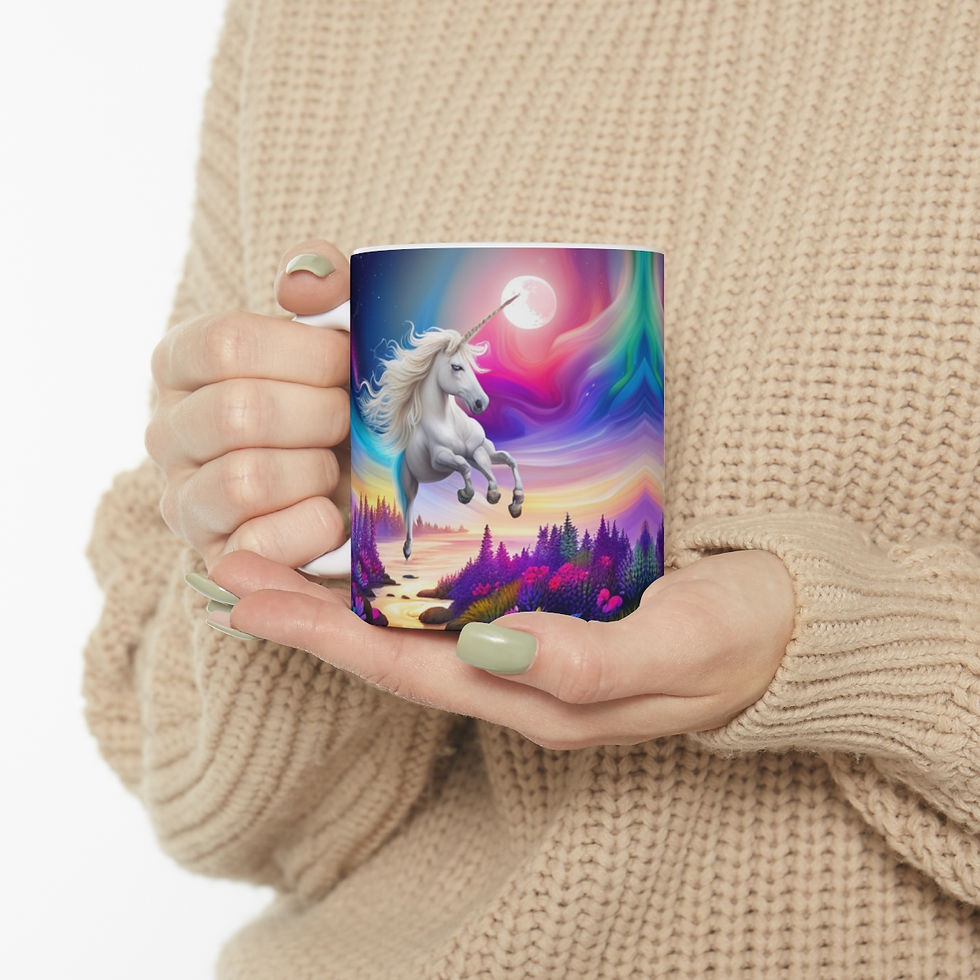 Thumbnail: I Dream of Unicorns & Butterflies Design #3 Ceramic 11oz Mug Artwork