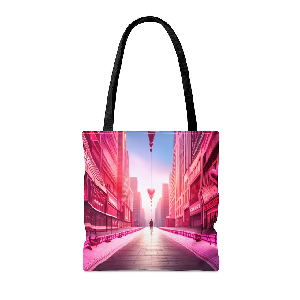 Thumbnail: Love Air Charming Pink Heart Collection #7 Tote 100% Polyester Sublimination