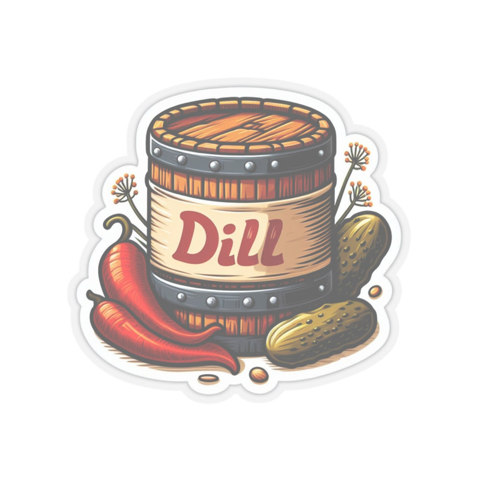 Thumbnail: Hot Dill Pickle Barrel Vinyl Sticker, Foodie, Mouthwatering, Whimsical, Food #2
