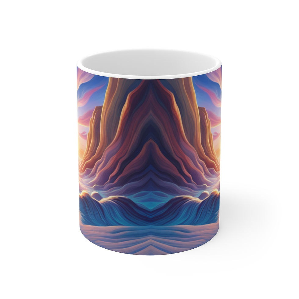 Thumbnail: Aquatic fantasy Sunset #13 Decorative 11oz Ceramic Coffee Mug