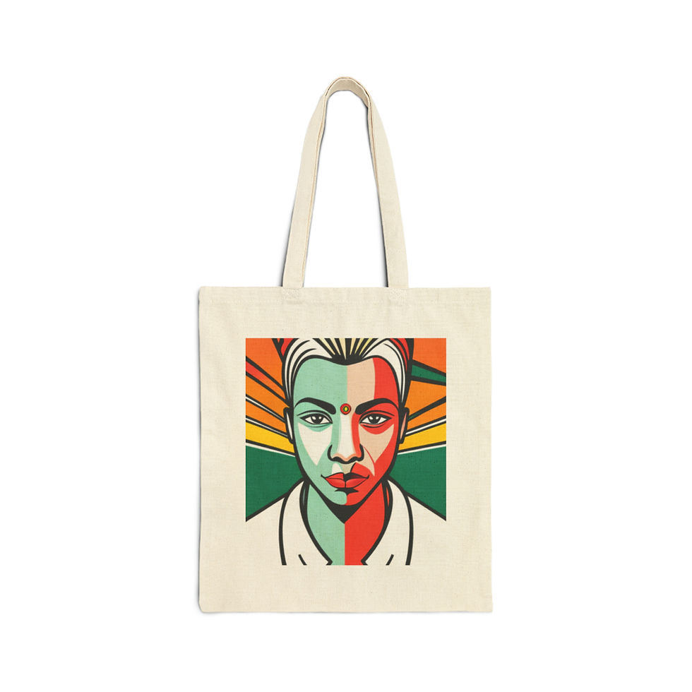 Thumbnail: African Cultural Designs Queen Mother Reflections #2  Canvas Tote 15" x 16"
