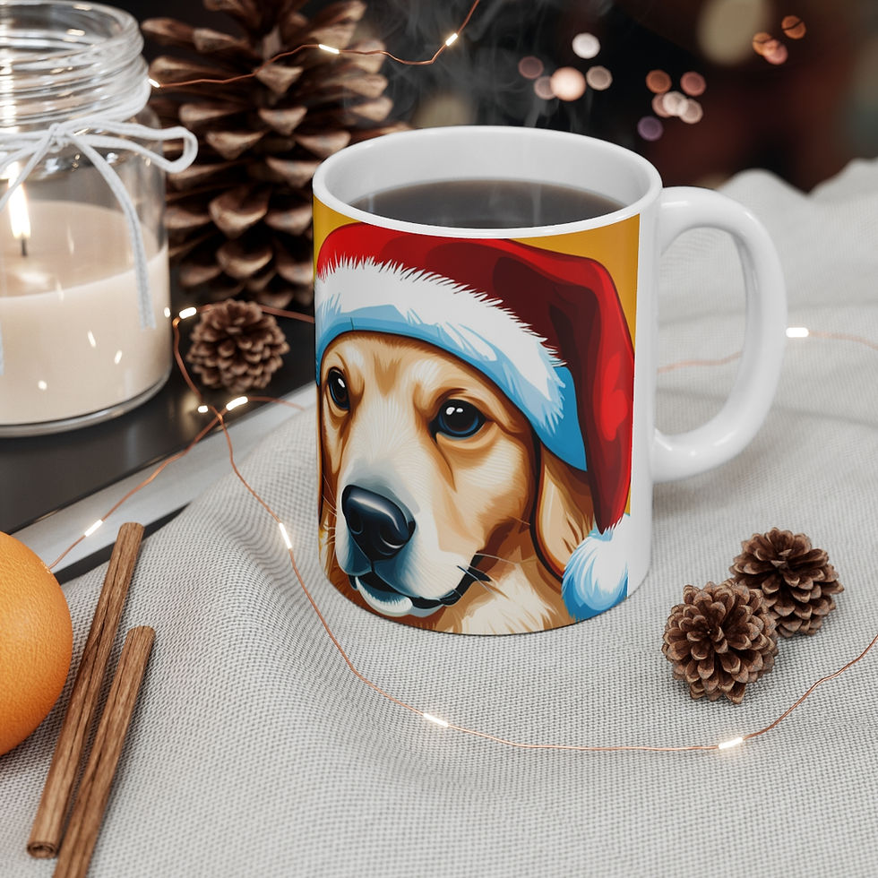 Thumbnail: Customizable  Golden Retriever #3 Christmas Vibes 11oz Ceramic Coffee Mug