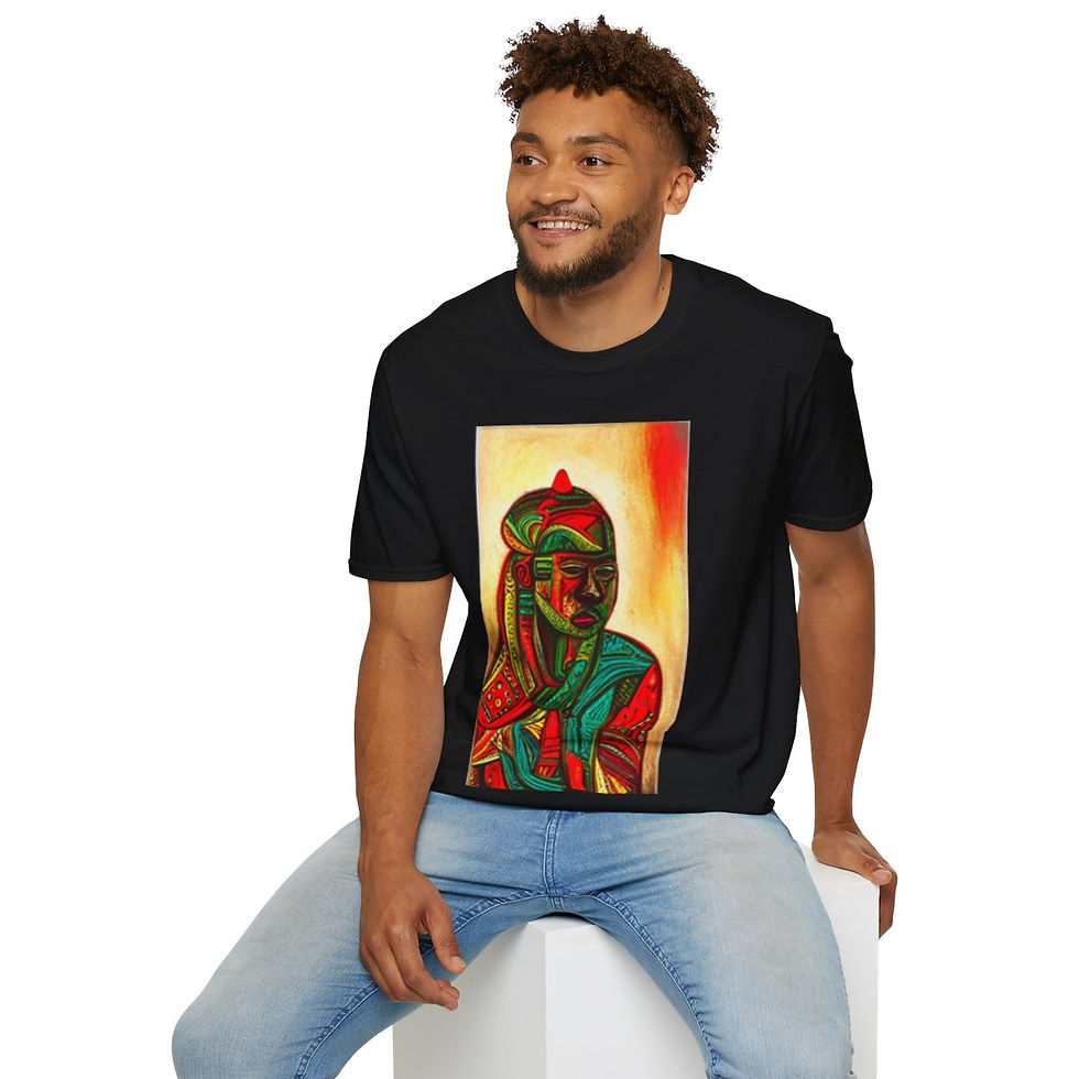 Thumbnail: African Cultural Designs Warrior King #10 Softstyle Crewneck T-Shirt