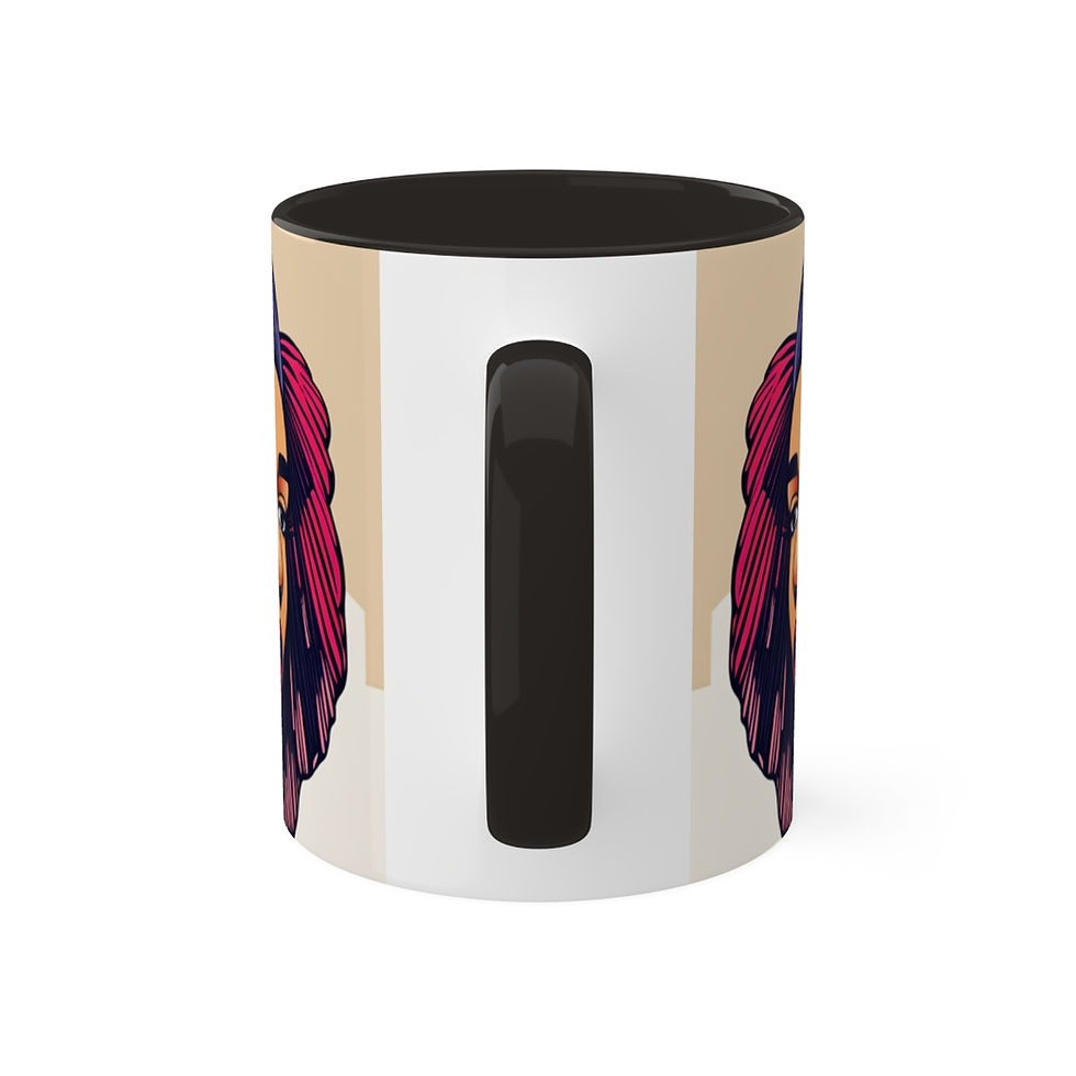 Thumbnail: African Cultural Designs Pop Art Black Colorful #24 11oz Black Accent Coffee Mug
