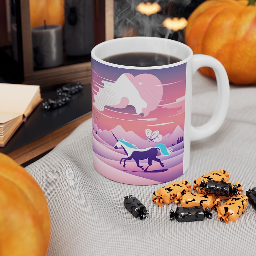 Thumbnail: I Dream of Unicorns & Butterflies #21 Ceramic 11oz Decorative Coffee Mug
