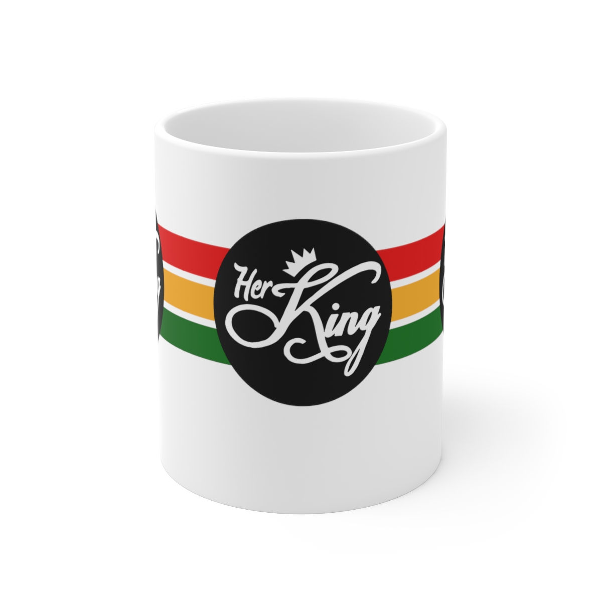 Her King No Word 11oz White Ceramic Beverage Mug Decorative Art
