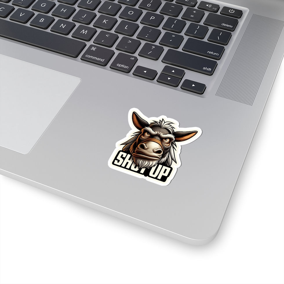 Thumbnail: Funny Angry Stubborn Mule Shut-up Vinyl Stickers, Laptop, Whimsical, Humor #7