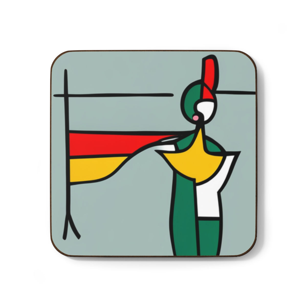 Colorful #18 African Cultural Designs Hardboard Back Beverage Coasters