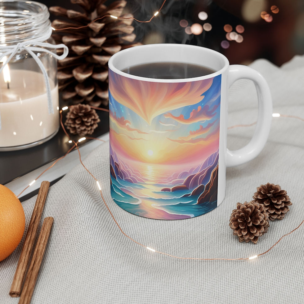 Thumbnail: Aquatic fantasy Sunset #11 Decorative 11oz Ceramic Coffee Mug