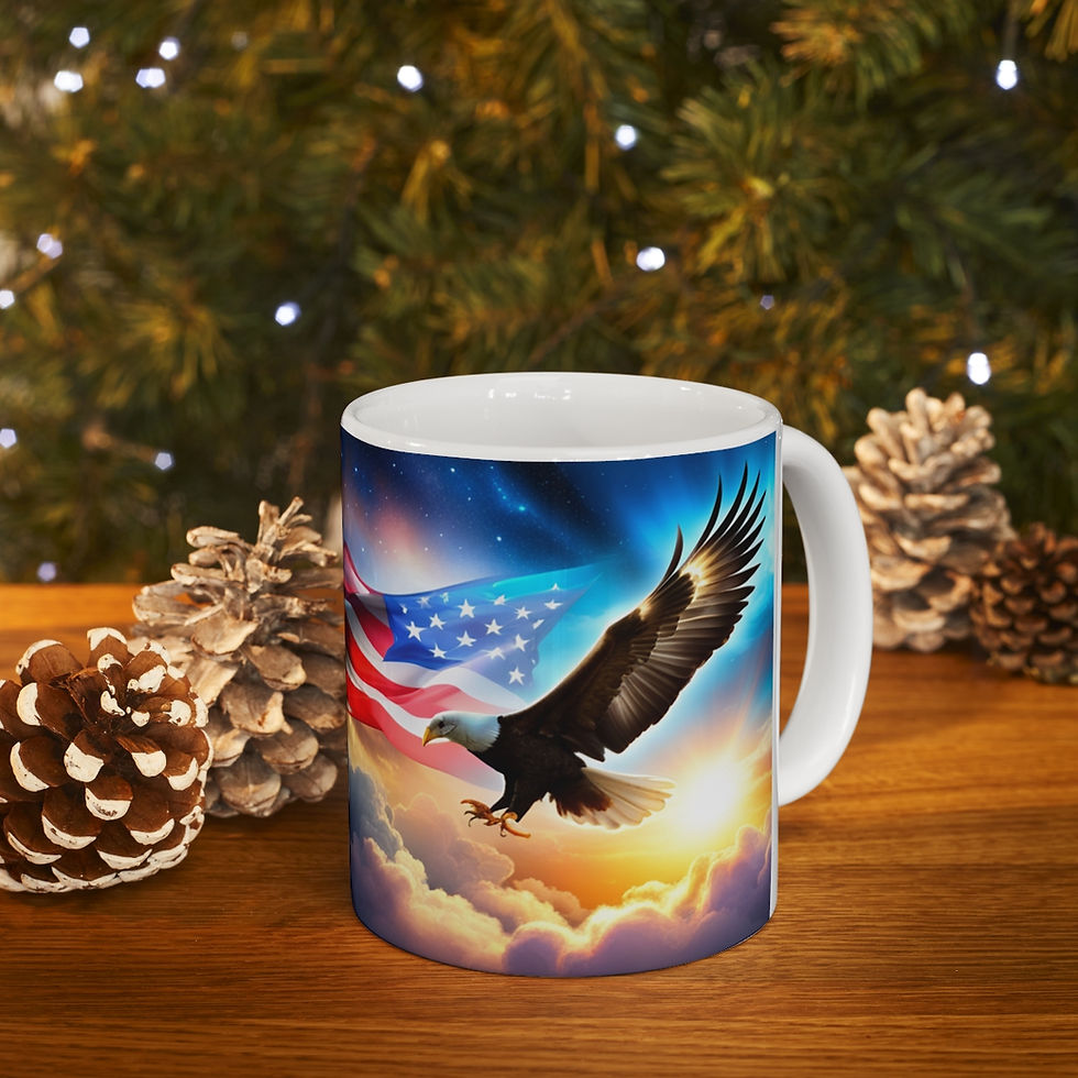 Thumbnail: The United States of America USA Flag Eagle #1 11oz Ceramic Coffee Mug