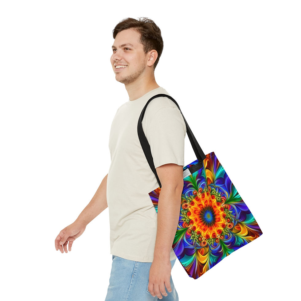 Thumbnail: Tie-Dye Power Swirls and Ripples Tote Bag All Over Print 100% Polyester