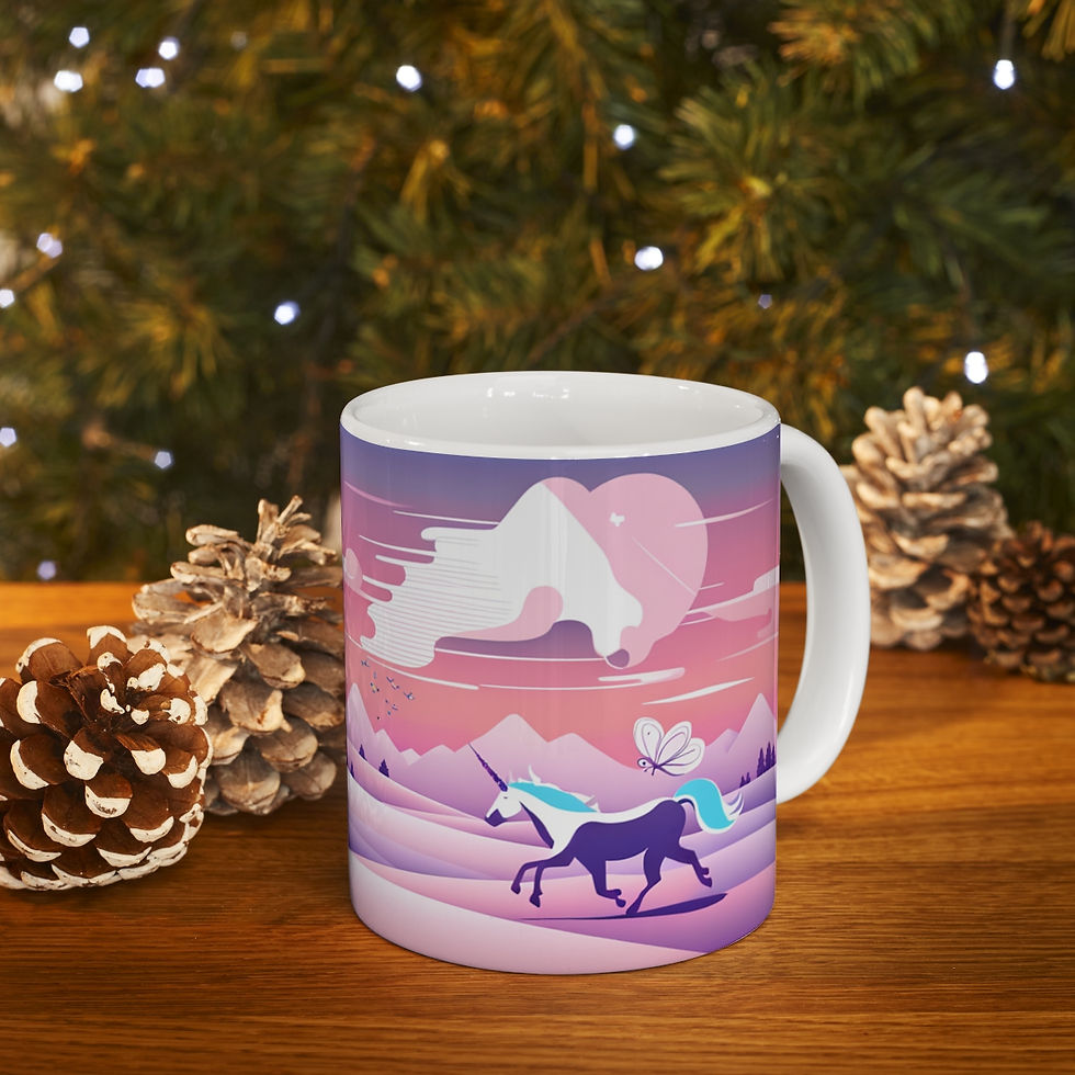 Thumbnail: I Dream of Unicorns & Butterflies #21 Ceramic 11oz Decorative Coffee Mug