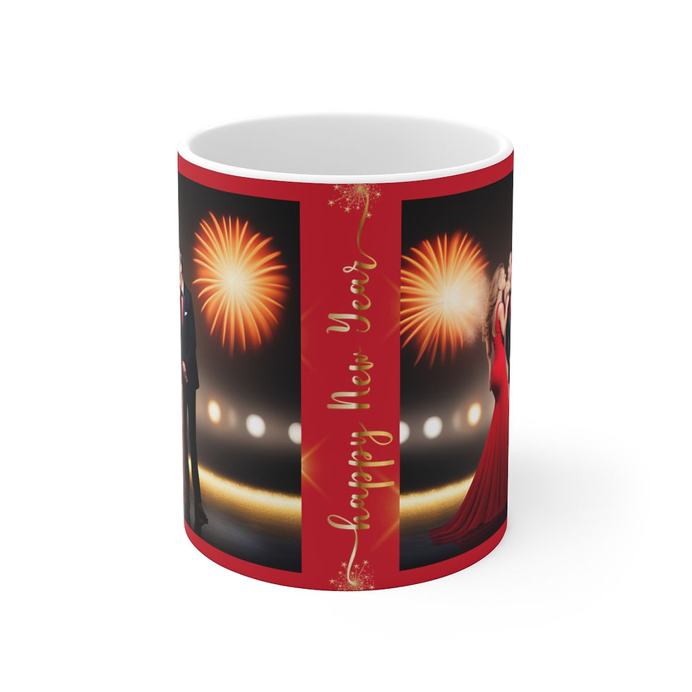 Thumbnail: New Year's Celebration Couple Decorative 11oz Ceramic Coffee Mug Design #7