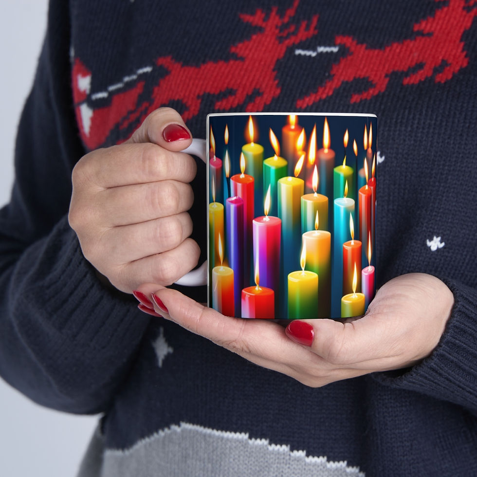 Thumbnail: Happy Birthday Candles #8 Ceramic 11oz Mug AI- Unique Artwork