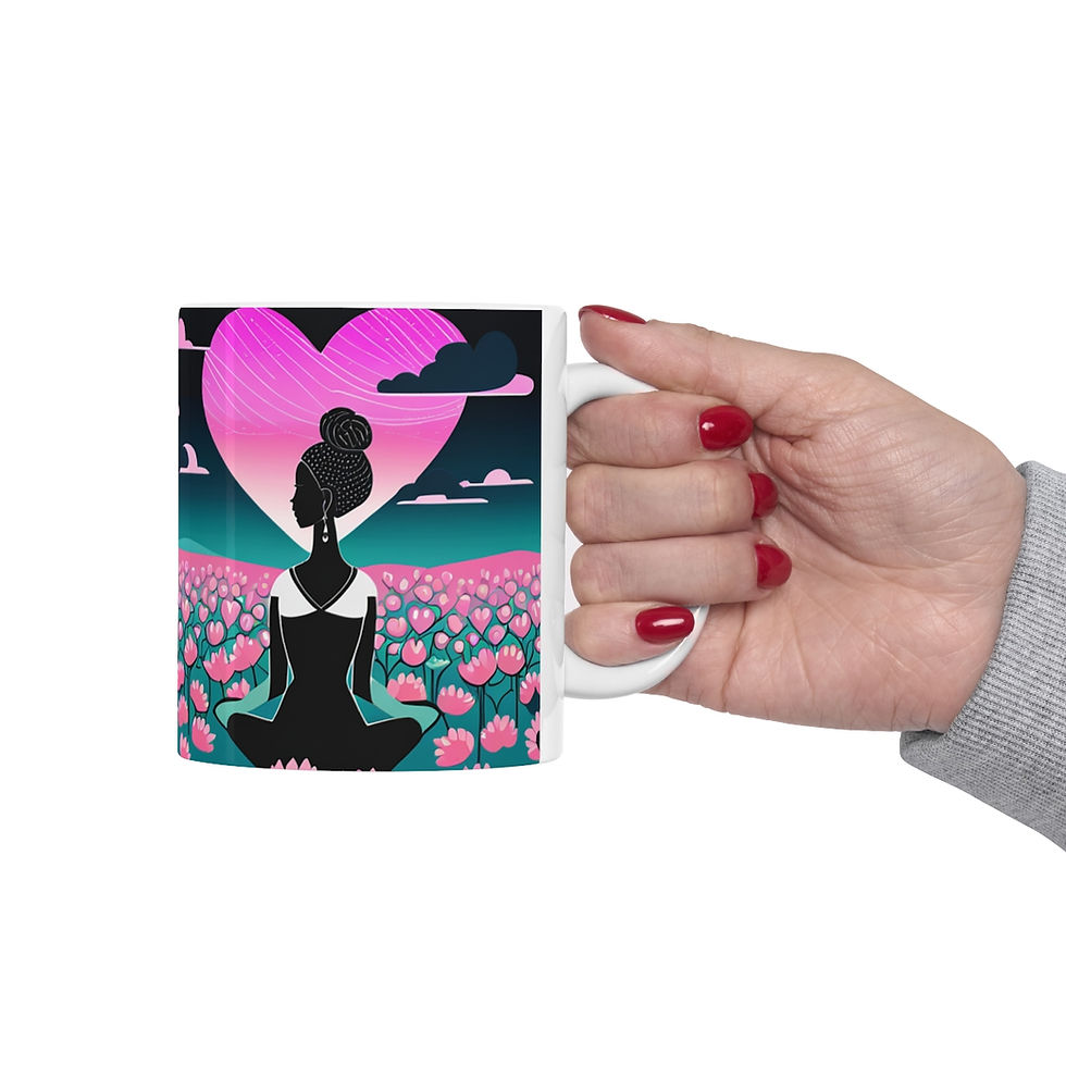 Thumbnail: Love Charming Pink Heart Collection #19 Decorative 11oz Ceramic Coffee Mug