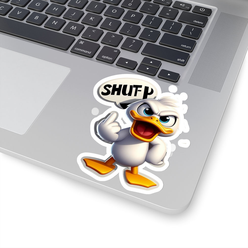 Thumbnail: Funny Angry Stubborn Duck Vinyl Stickers, Laptop, Journal, Whimsical, Humor #3