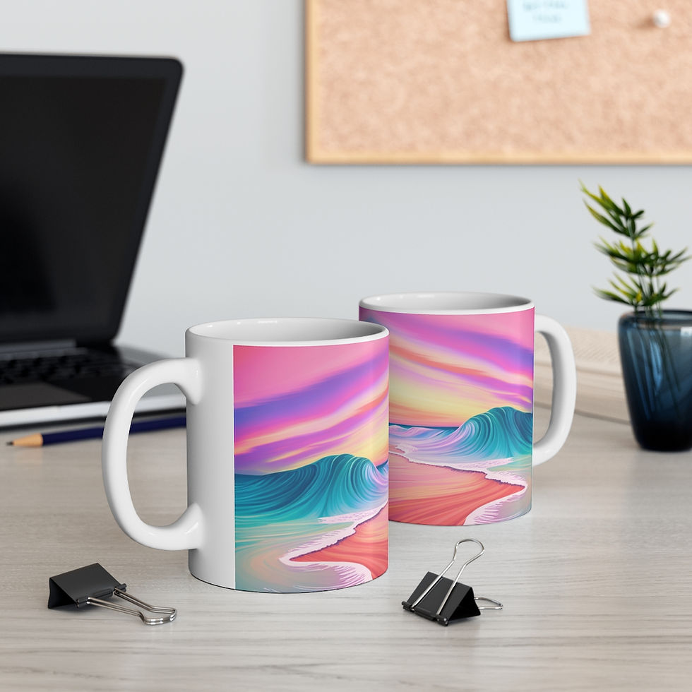 Thumbnail: Aquatic fantasy Sunset #17 Decorative 11oz Ceramic Coffee Mug