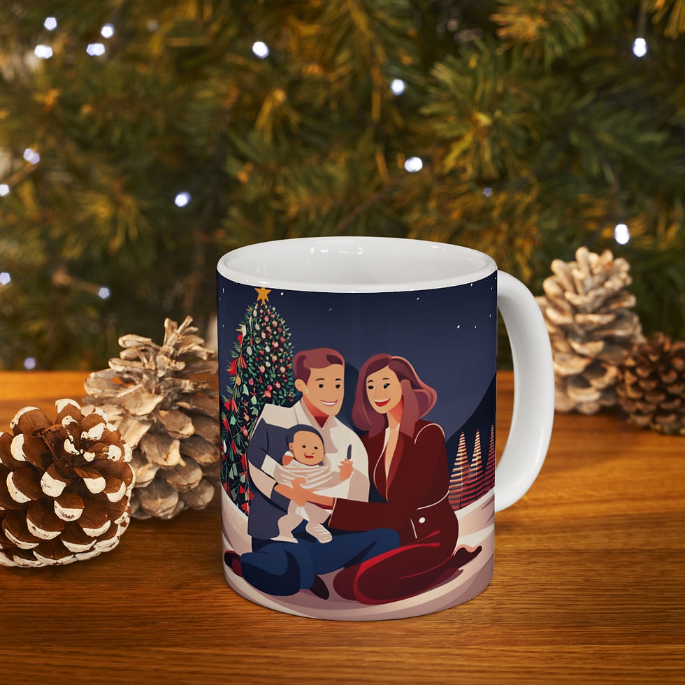 Thumbnail: Parents Baby's First Christmas Decorative 11oz Ceramic Coffee Mug #1 Artwork