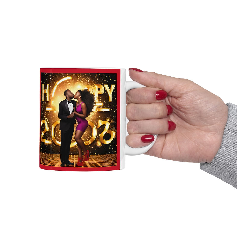 Thumbnail: New Year's Celebration Couple #3 Decorative 11oz Ceramic Coffee Mug Unique