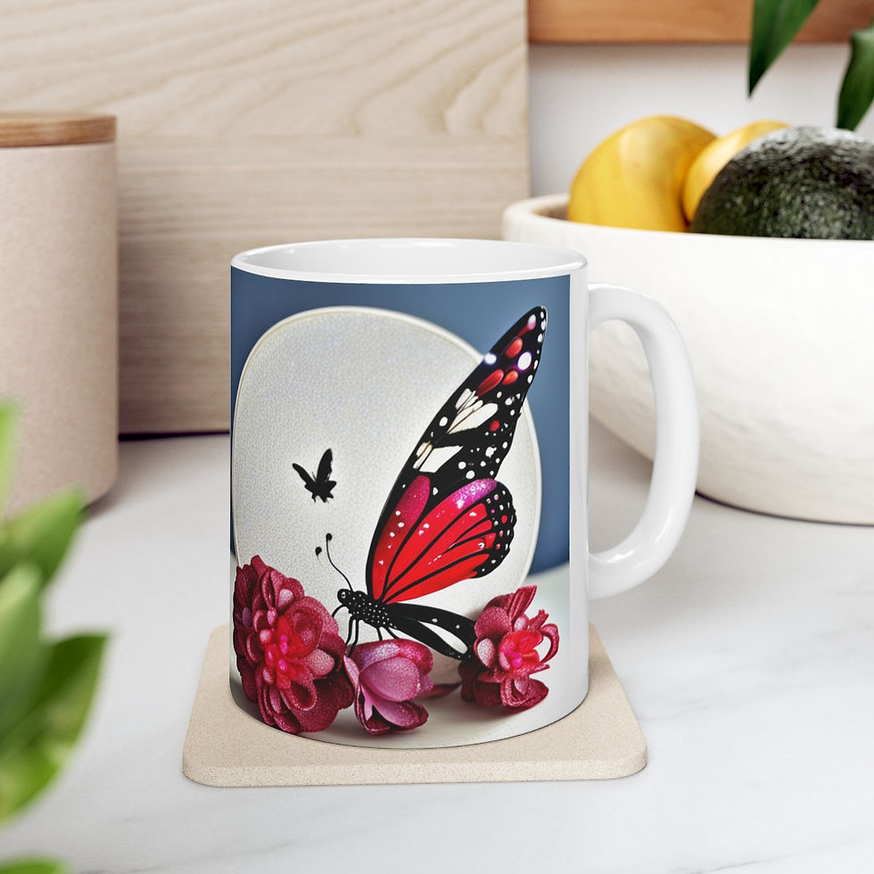 Thumbnail: Colorful Monarch Butterflies #10 Mug 11oz mug AI- Unique Artwork