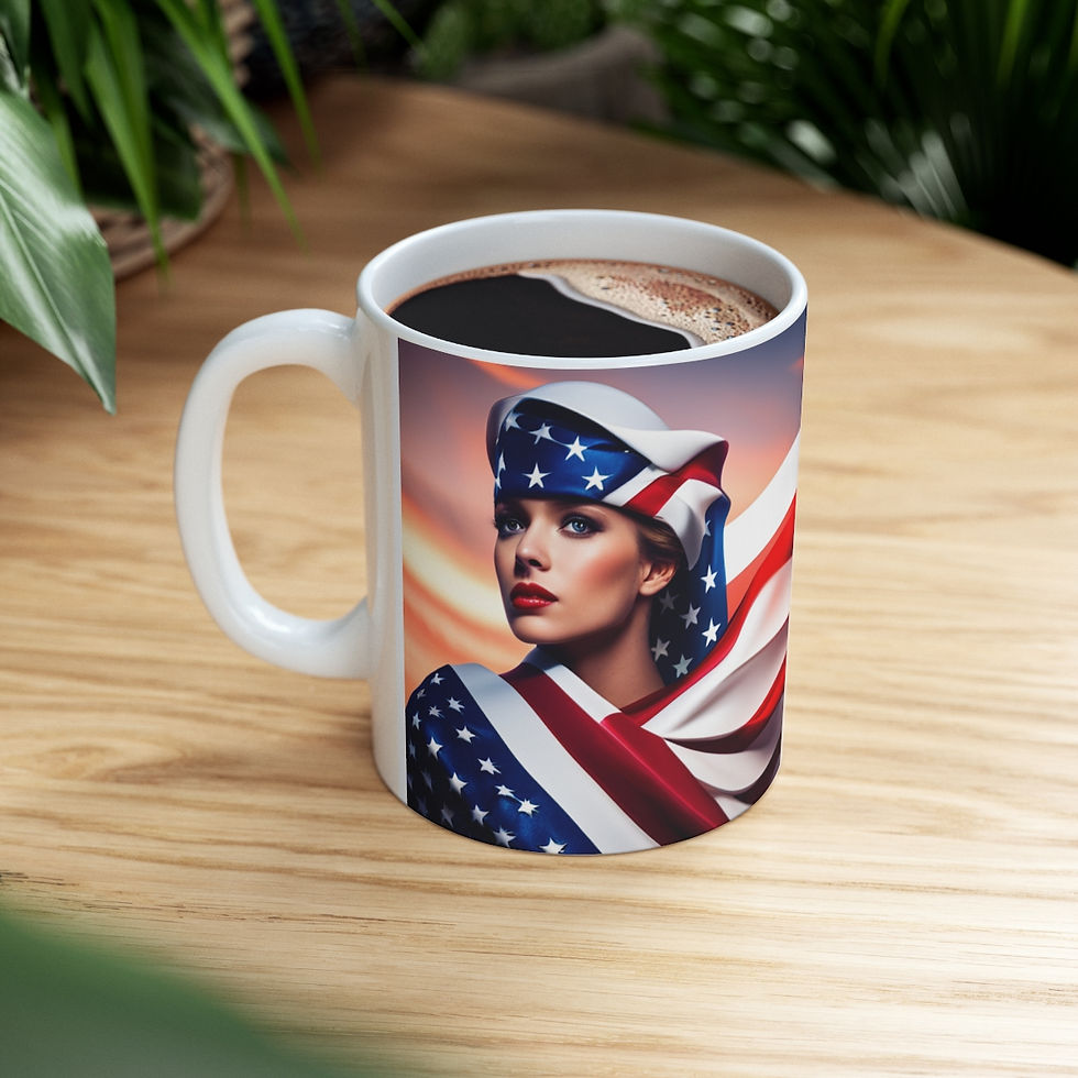 Thumbnail: The United States of America USA Flag Eagle #6 11oz Ceramic Coffee Mug