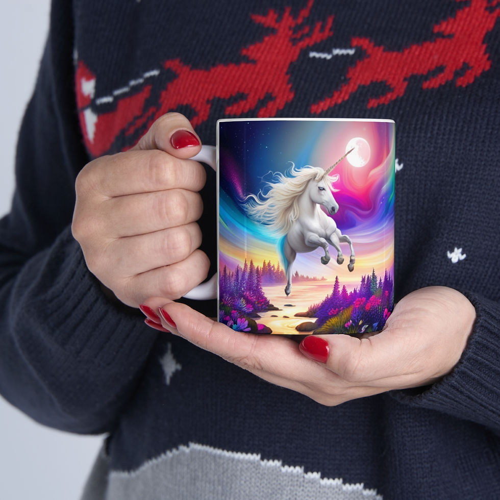Thumbnail: I Dream of Unicorns & Butterflies Design #3 Ceramic 11oz Mug Artwork
