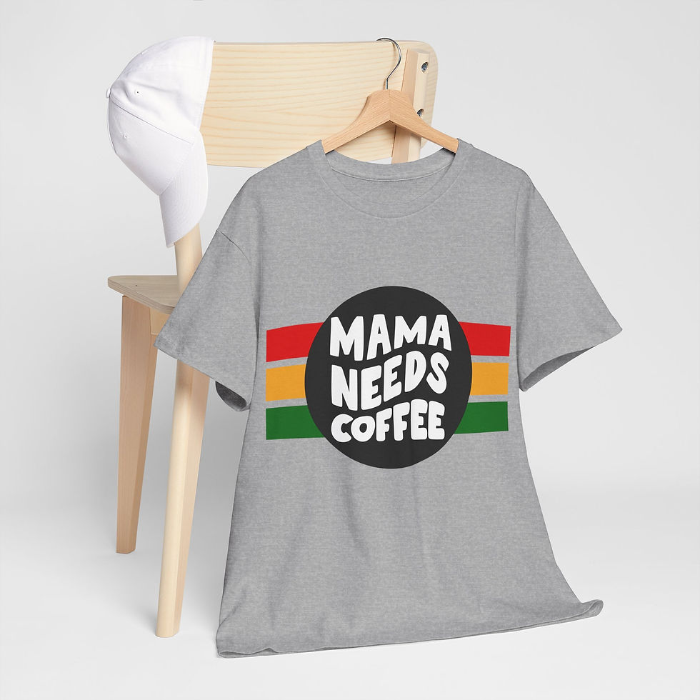 Thumbnail: Muse Wearable Momma Needs Coffee Unisex Heavy Cotton Crewneck T-Shirt