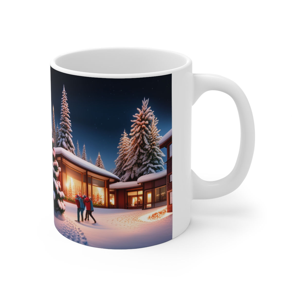 Winter Scene That time of Year caroling #2 Mug 11oz mug AI- Unique Artwork