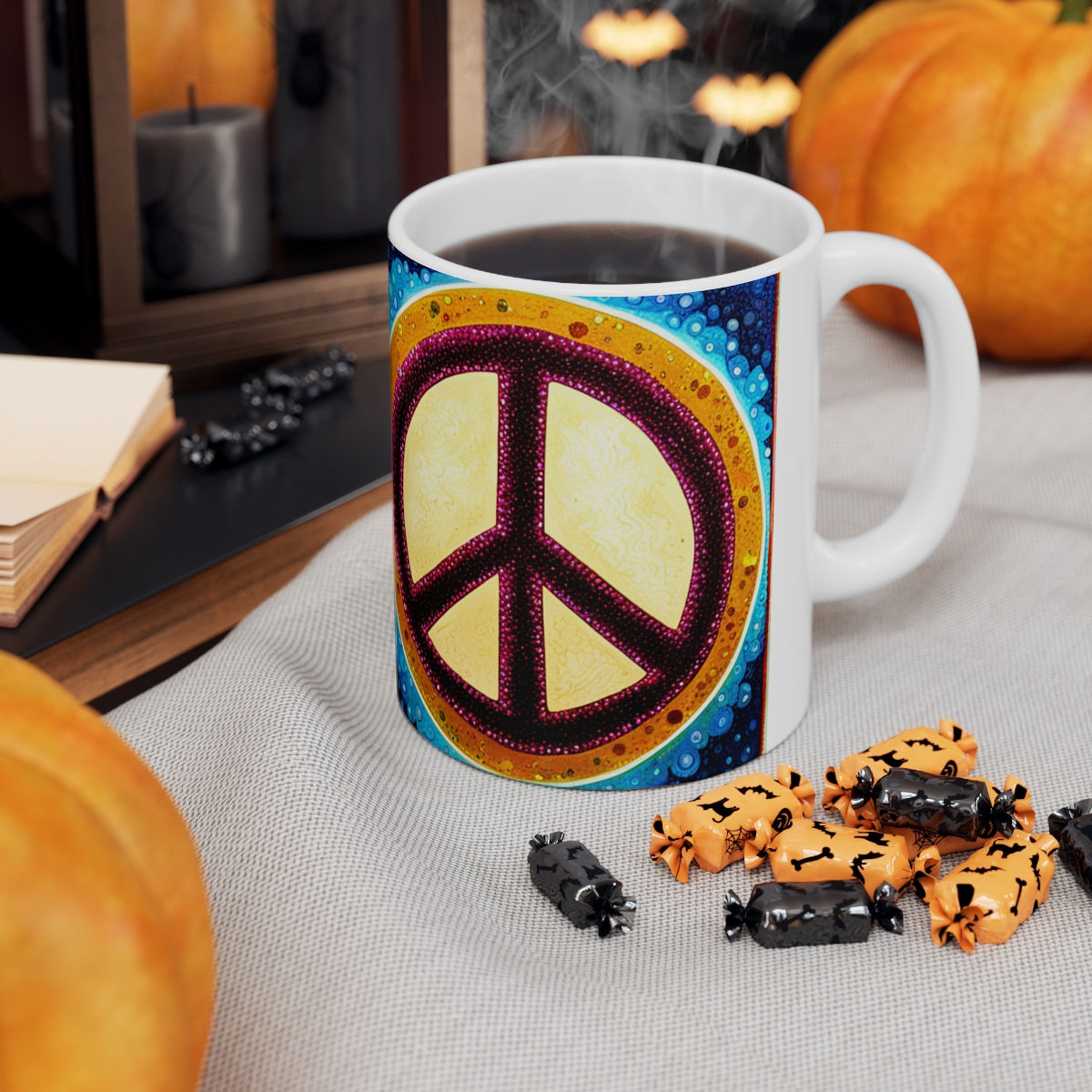 Peace Symbol sign Psychedelics Mix #2 Mug 11oz mug AI- Unique Artwork