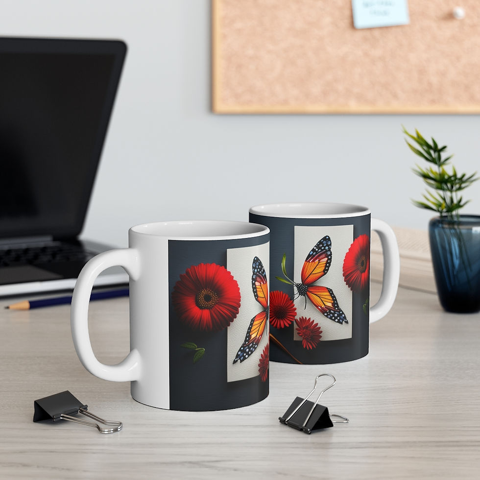 Thumbnail: Colorful Monarch Butterflies #5 Mug 11oz mug AI- Unique Artwork