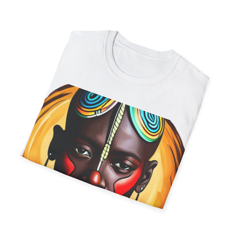 Thumbnail: African Cultural Designs Warrior King #1 Softstyle Crewneck T-Shirt