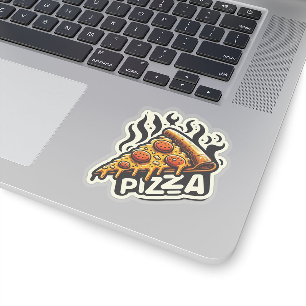 Thumbnail: Sausage Pizza Slice Foodie Vinyl Stickers, Laptop, Water Bottle, Journal #8
