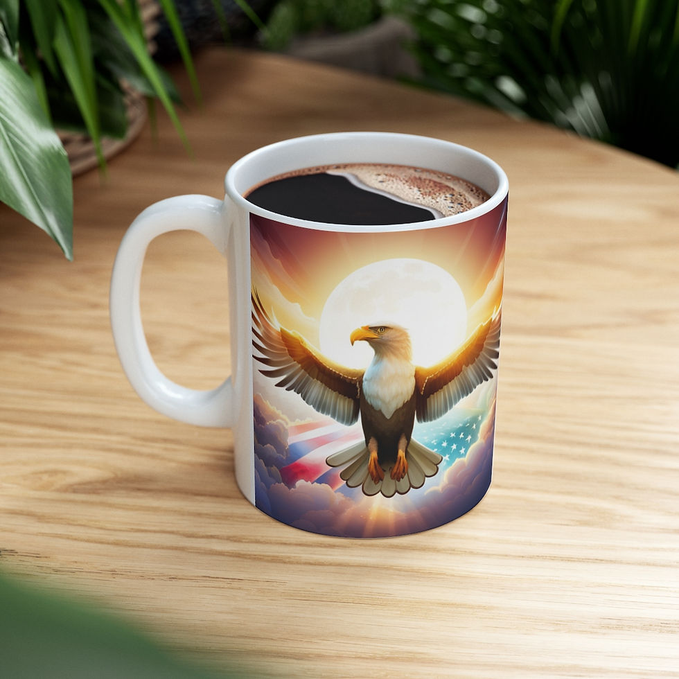 Thumbnail: The United States of America USA Flag Eagle #2 11oz Ceramic Coffee Mug