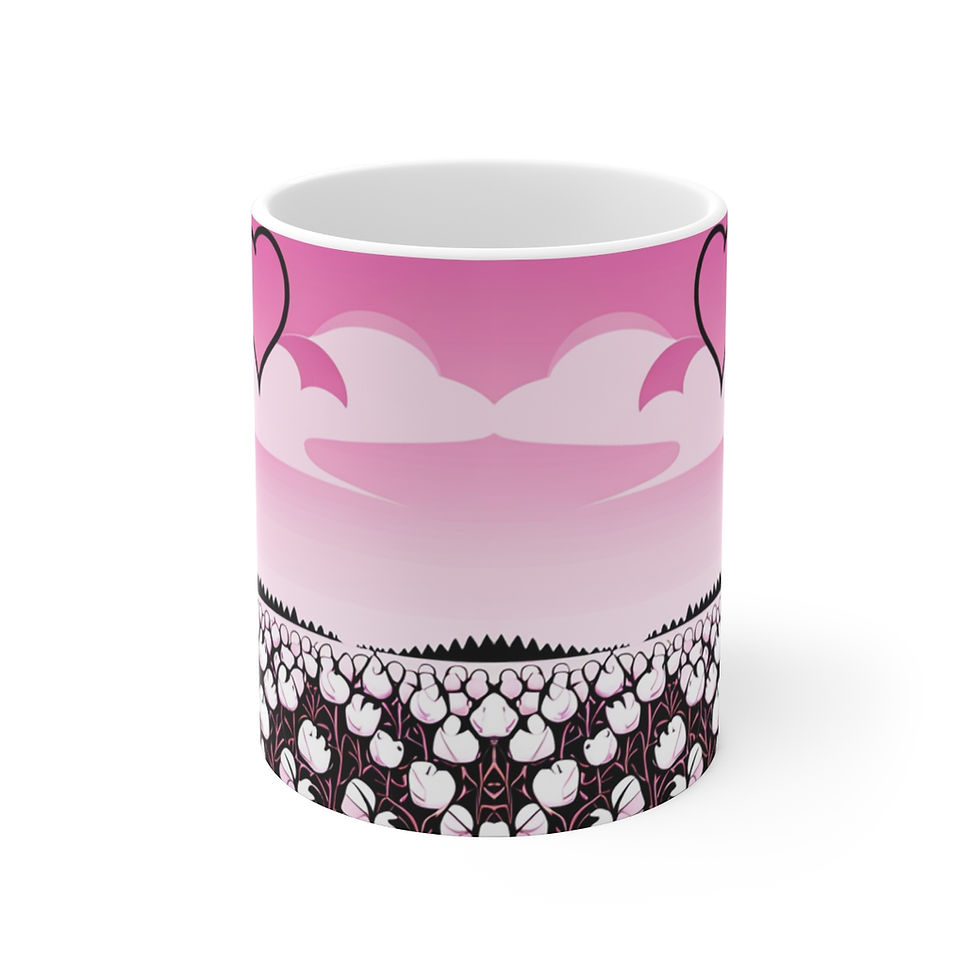 Thumbnail: Love Charming Pink Heart Collection #20 Decorative 11oz Ceramic Coffee Mug