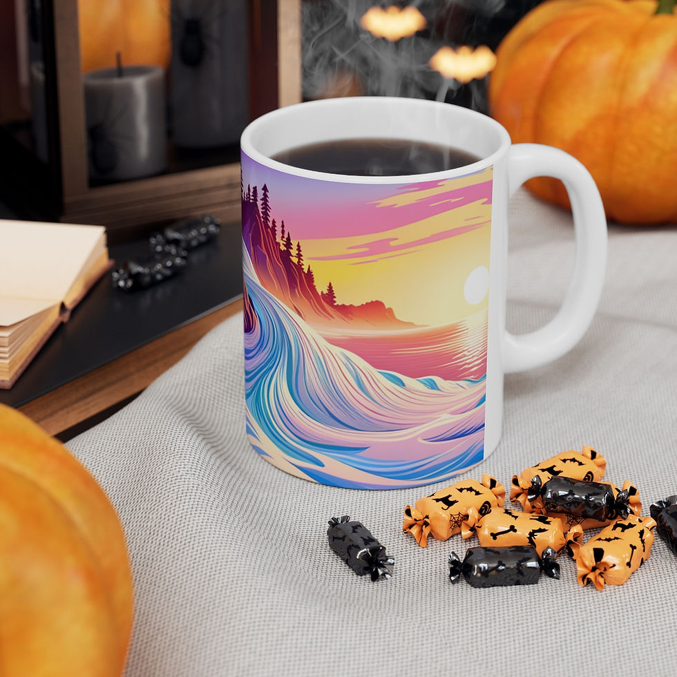 Thumbnail: Aquatic fantasy Sunset #18 Decorative 11oz Ceramic Coffee Mug