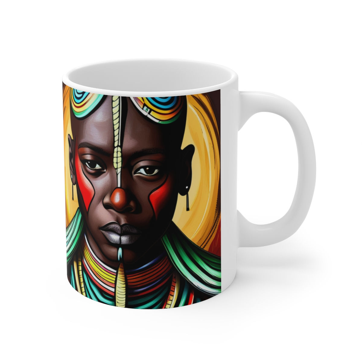 African Cultural Designs Warrior King #1 11oz Decorative Coffee Mug