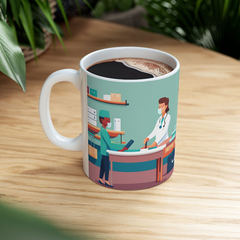 Thumbnail: Doctor and Nurse Pink Essential Workers #4 Decorative 11oz Ceramic Coffee Mug
