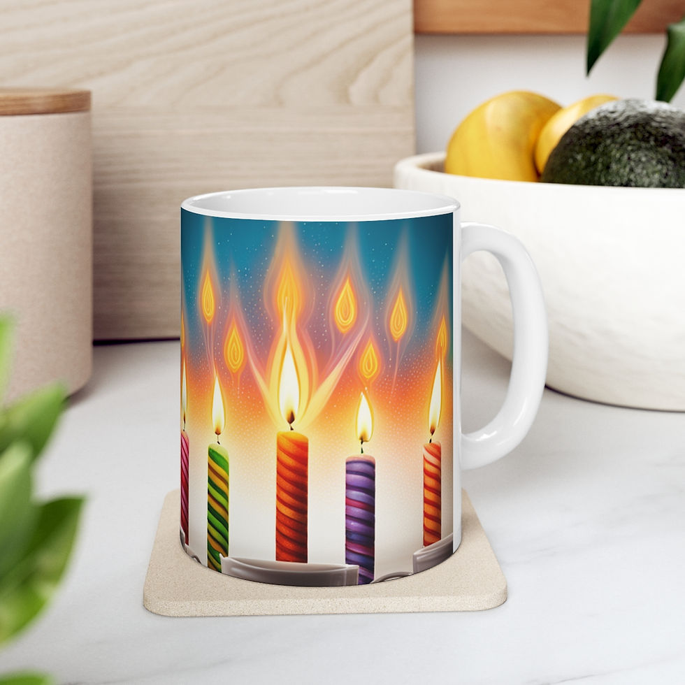 Thumbnail: Happy Birthday Candles #11 Ceramic 11oz Mug AI- Unique Artwork